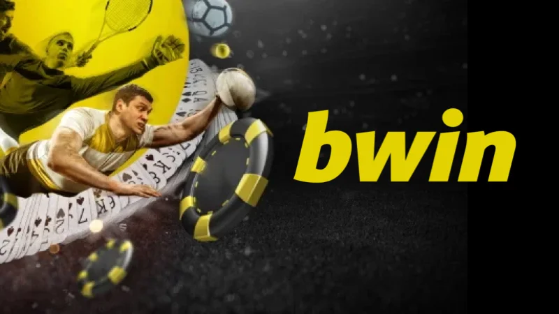 bwin poster, promoting the company's logo and branding.